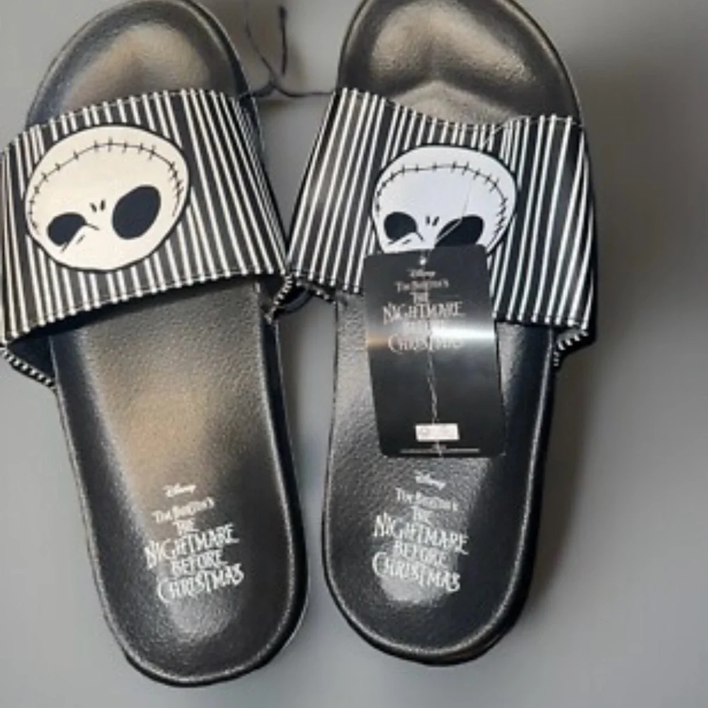 Disney Black and White Nightmare Before Christmas Slippers